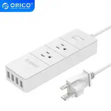 ORICO – barre d'alimentation anti-surtension, 2 ca, prise US, prise électronique, 4 ports USB, Extension de prise intelligente multifonctionnelle, pour le bureau et la maison