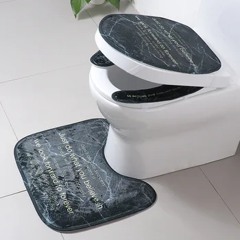 

UniscopE Marbling Warm Toilet Mat Universal Velcro Toilet Seat Toilet Mat Toilet Cover Cover