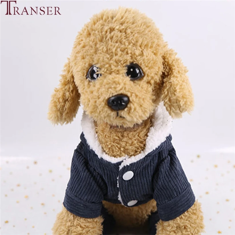 Transer Corduroy Warm Dog Jumpsuit Bib Pants Pet Dog Winter Clothes Pet Hoodies Tracksuits Rompers Small Dog Apparel 910
