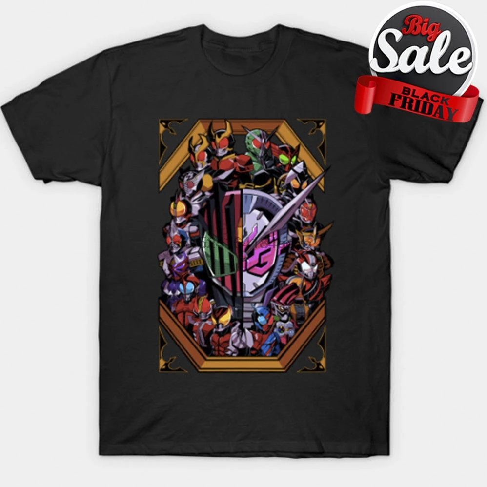 Kamen Rider футболка в масках Rider черный хлопок Мужские S-6XL поставщик США