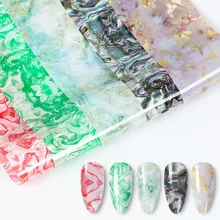 100*4 см Мрамор ногтей Фольга Стикеры красные, голубые, розовые звездное небо передачи Бумага Мрамор блестящие, для дизайна ногтей Наклейка гель слайдер