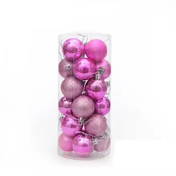 

24PCS/SET Christmas Tree Ornaments Multi-color Christmas Ball Plastic Gift Ball for Christmas Party Holiday Decoration