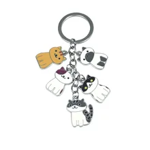 AliExpress милые Meow Meng игрушка на кольцо для ключей Neko Atsume пары брелок-котенок