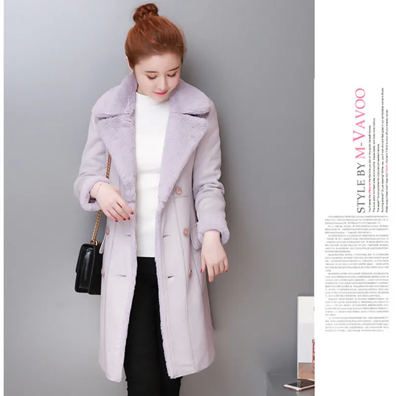 2023 Winter Fashion Double-faced Fur Coats for Ladies Korean Style Elegant Slim Wool Coats