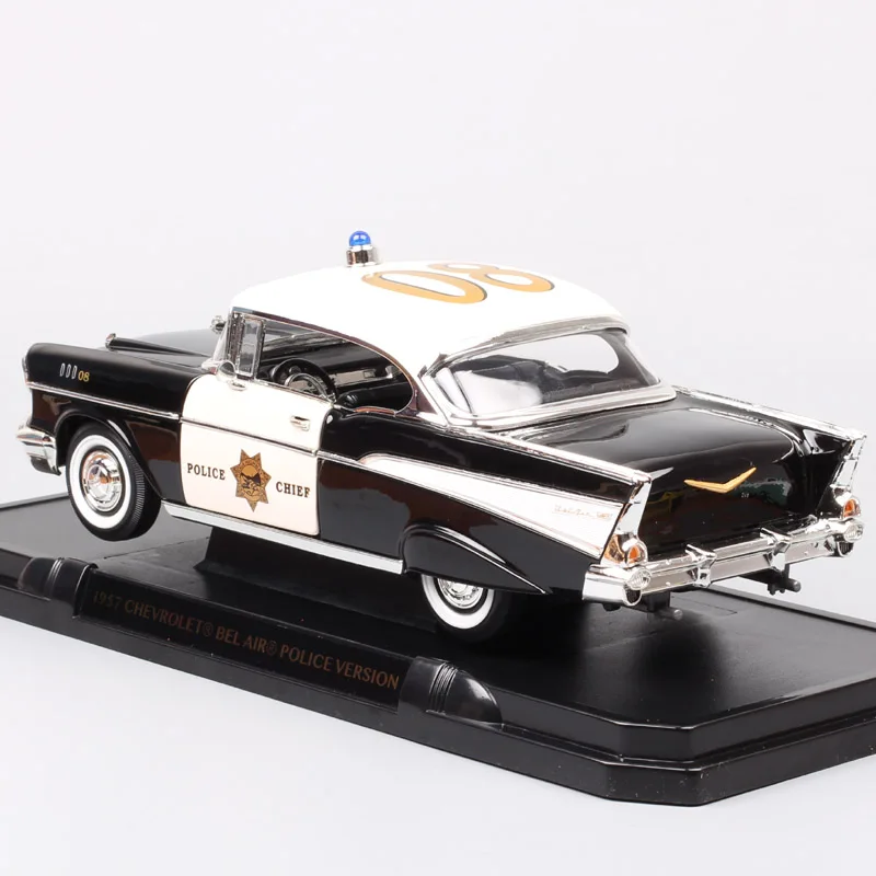 1/18 big Scale car classic old GM 1957 CHEVROLET BEL AIR HARDTOP diecast& vehicles Metal model POLICE cars toy miniature of boy