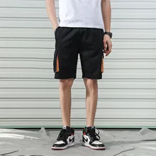 Повседневные мужские шорты-карго, мужские летние хлопковые брюки с эластичной резинкой на талии, длина до колен, свободные рабочие повседневные шорты, мужские 123