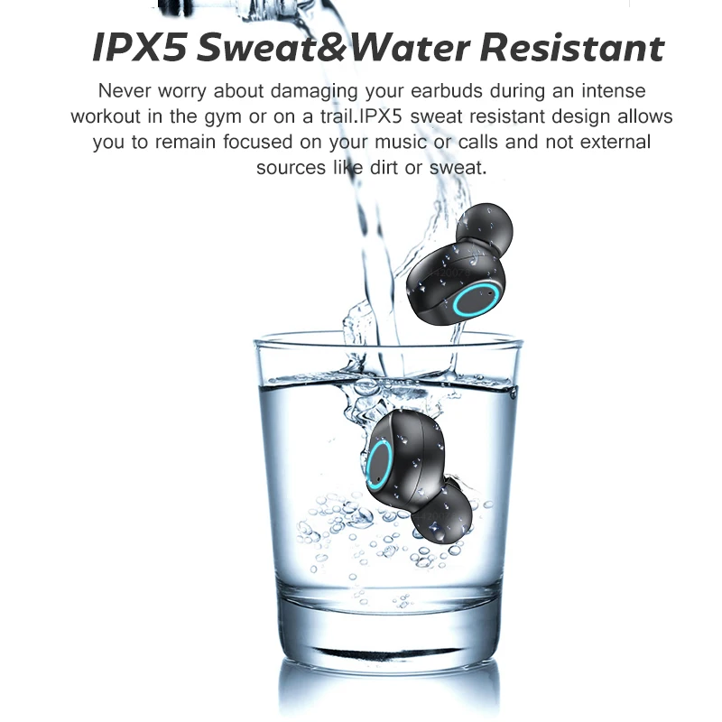 New Wireless Bluetooth Earphone With LED Display 2000mAh Charging Case Headphones TWS Sports Waterproof Earbuds Touch Control