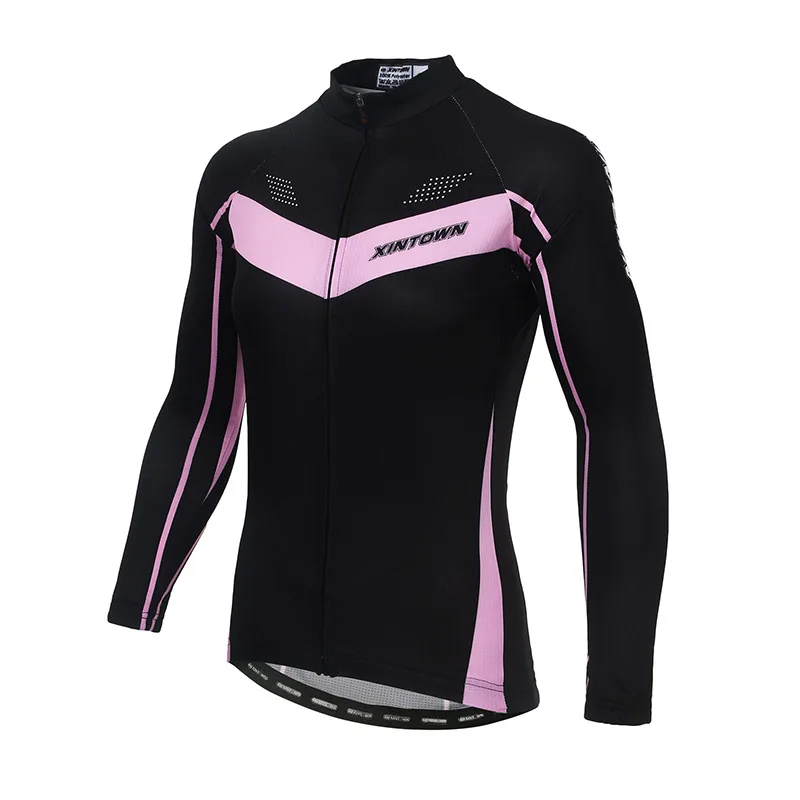 

XINTOWN Women's Team Cycling Jersey Long Sleeve Cycling Clothing MTB Road Bike Jersey Racing Bicycle Wear Polyester Breathable