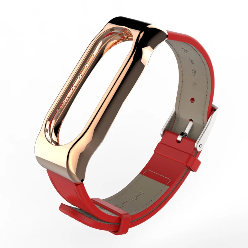 Mi band 2 металлический ремешок для Xiaomi mi Band 2 Браслет ремешок Смарт-часы - Цвет: Model-6 Gold Red