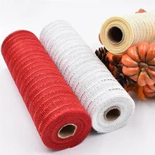 Cinta de malla de polietileno para coronas, lazos para envolver y decorar, caja de flores, cajas de cartón de regalo, decoración de vacaciones