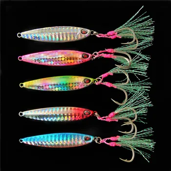 

5pcs 14g 21g fishing lure mini metal jig Slow Jig Metal Casting Spoon Artificial Bait Off Shore Lead Cast Jigging Fishing Tackle