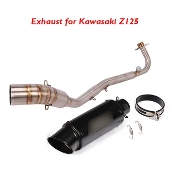 

Motorcycle Exhaust System 51mm Slip on Z125 Muffler Escape Tip Silencer Header Connector Link Pipe for Kawasaki Z125