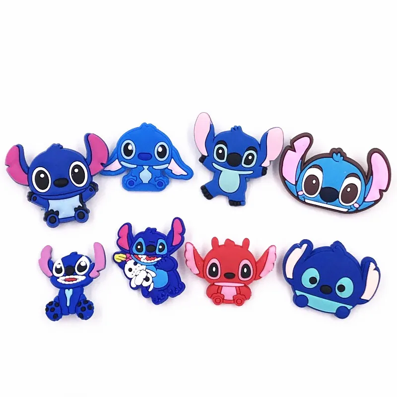 8 шт. Lilo &amp Stitch броши с длинными ушами монстра Мультяшные животные бейджи ПВХ