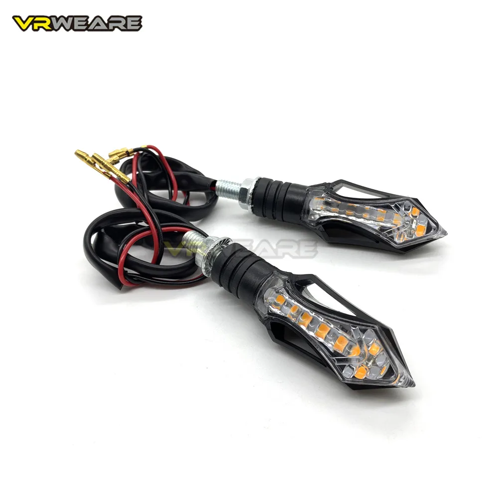 Buen valor Luz intermitente para motocicleta, lámpara de Motor Universal flexible, intermitente trasero, IP68, 9 bombillas XyNbzB66g