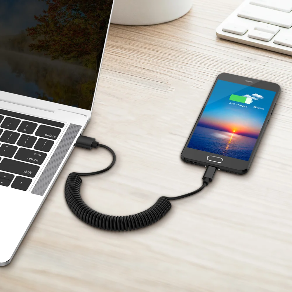 Micro usb type-C кабель Выдвижной пружинный зарядный кабель usb type c для huawei p20 litei Fast chager для samsung S9 8 Note 9