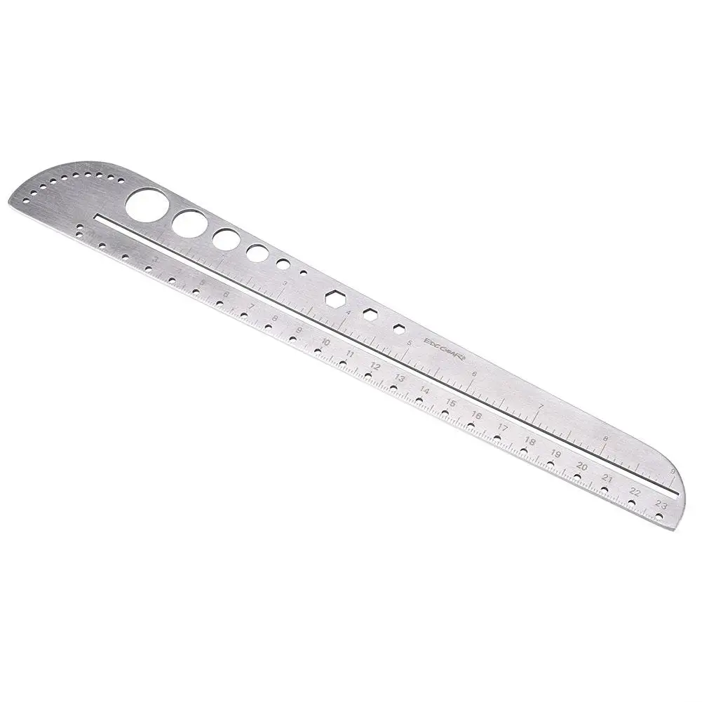 Outdoor Ruler 26.8CM Tool Portable Shooting Silver Metal Iron Hiking Measurement Durable Rulers Journal Camping Large Size