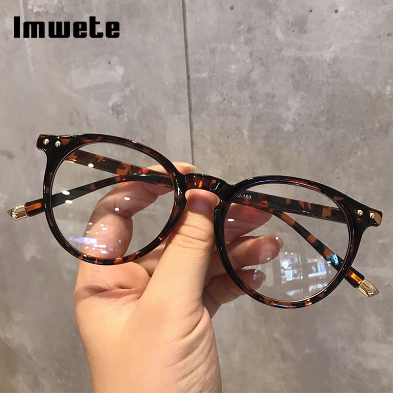 anti blue light glasses Imwete Fashionable Glasses Frame for Women Vintage Blue Light Computer Men Spectacle Round Optical Eyewear blue light reading glasses Blue Light Blocking Glasses