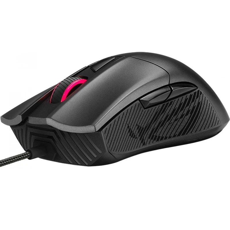 Мышь ASUS ROG Gladius II Core 90MP01D0-B0UA00 проводная, оптическая, 6200 dpi, USB, RGB подсветка, цвет: черный
