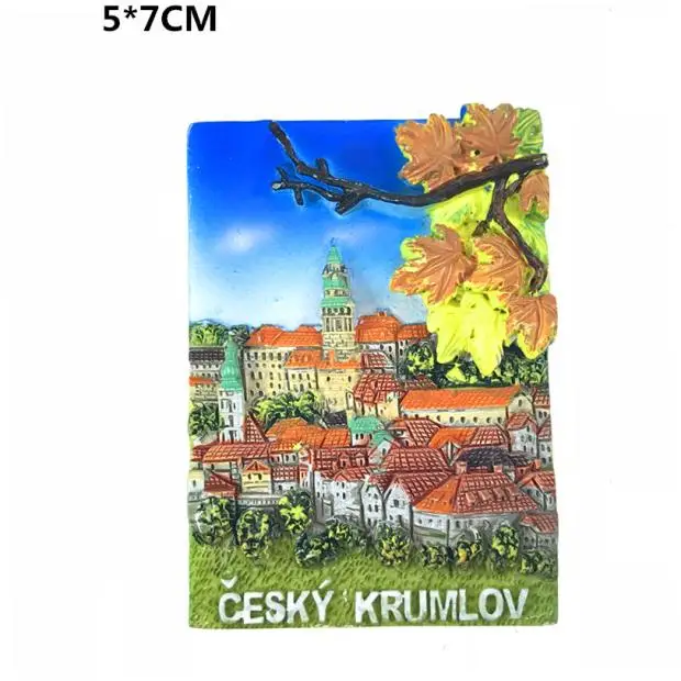 Ручной росписью богемный замок, CK Town, Cesky Krumlov 3D магнит на холодильник Путешествия Сувенир Холодильник Магнитные наклейки подарок