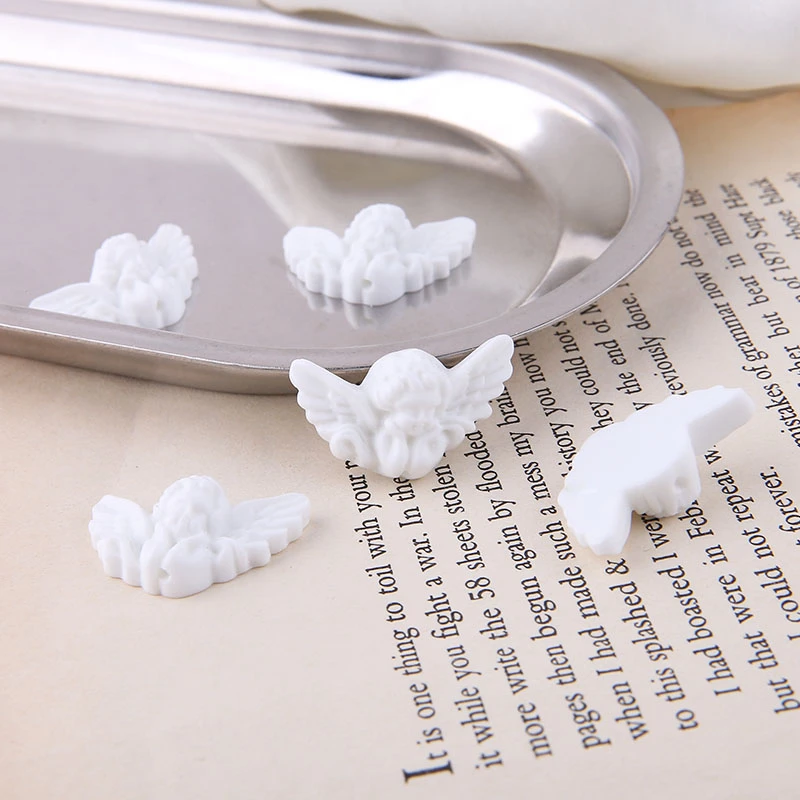 10 шт. корейские винтажные милые серьги в стиле барокко с белым маленьким ангелом