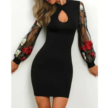 

Autumn Pencil Dress Office Elegant Plus Size Black Red Fashion Female Bodycon Vestido Ladies Work Wear Vintage Women Clothes
