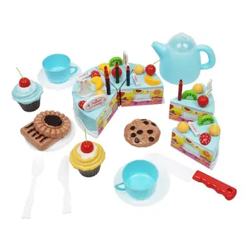 

1 Box Pretend Play Food Set for Kids Cutting Birthday Cake Toys w/ Candles Fruit K1KC