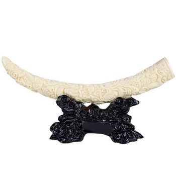 

1Pc Resin Ivory Fine Elephant Tooth Craft Imitation Ivory Desktop Decor