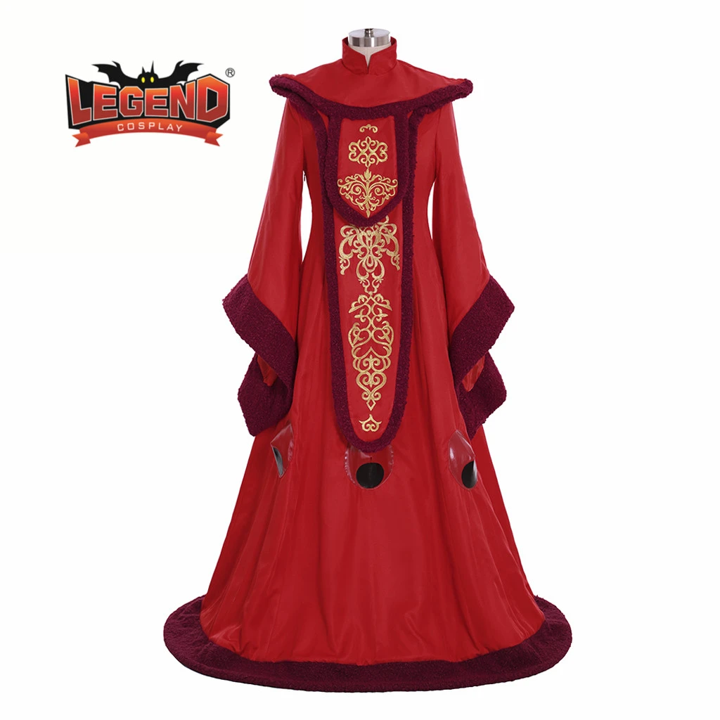 The Phantom Menace Cosplay Queen Padme Amidala Dress Costume Red Dress