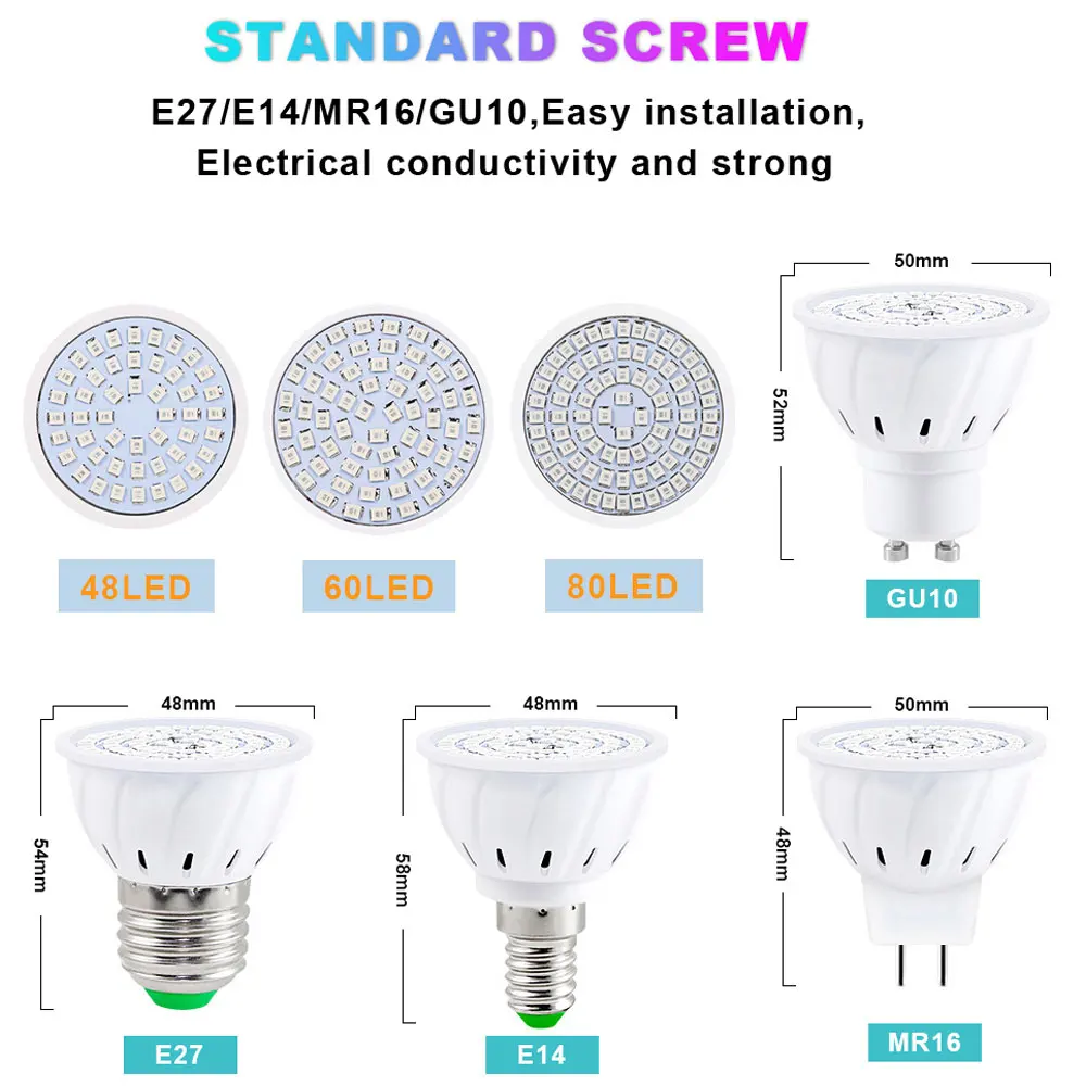 LED Grow Light Bulbs - Full Spectrum Indoor Plant Lighting for Greenhouse & Hydroponic Seeding (3 Pack)