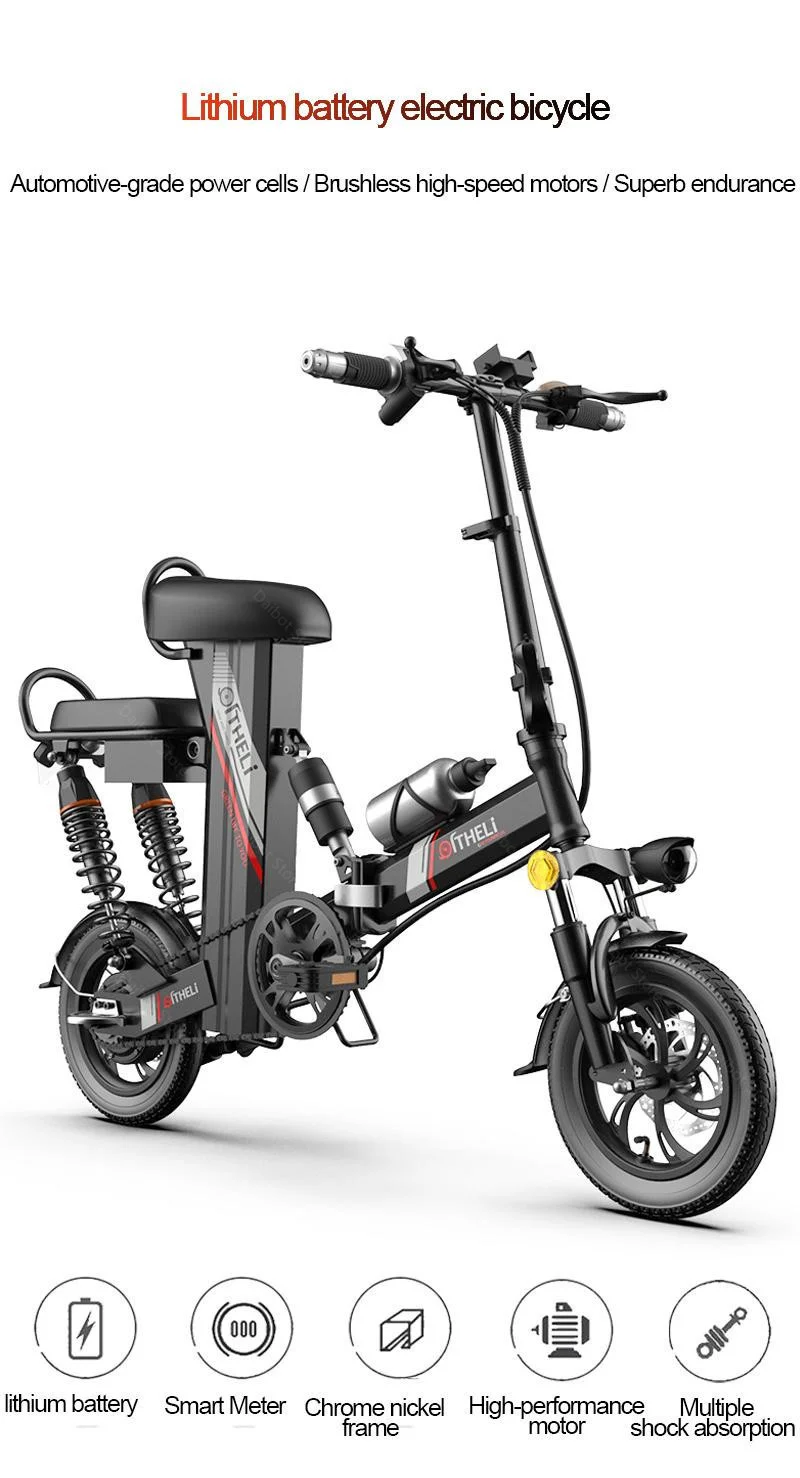Daibot Electric Folding Bicycle 400W 48V Two Wheels Electric Bicycles With Removable Battery Mini 12 Inch Electric Scooter Bike (11)