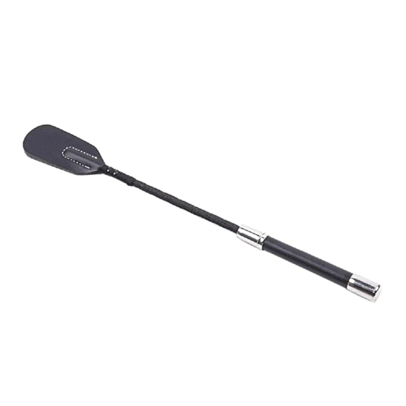 Charmiral Riding Horse Crop Black Faux Leather Riding Crop with Anti-Slip Grip Gel Handle Easy Carry Whip Headgear Set