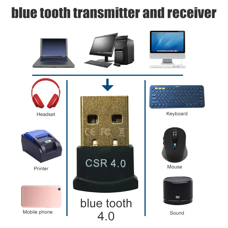 Для bluetooth usb адаптер ключ 4,0 компьютер ПК наушники ТВ наушники Динамик fone kebidu аудио Карро 3,5 мм мышь приемник