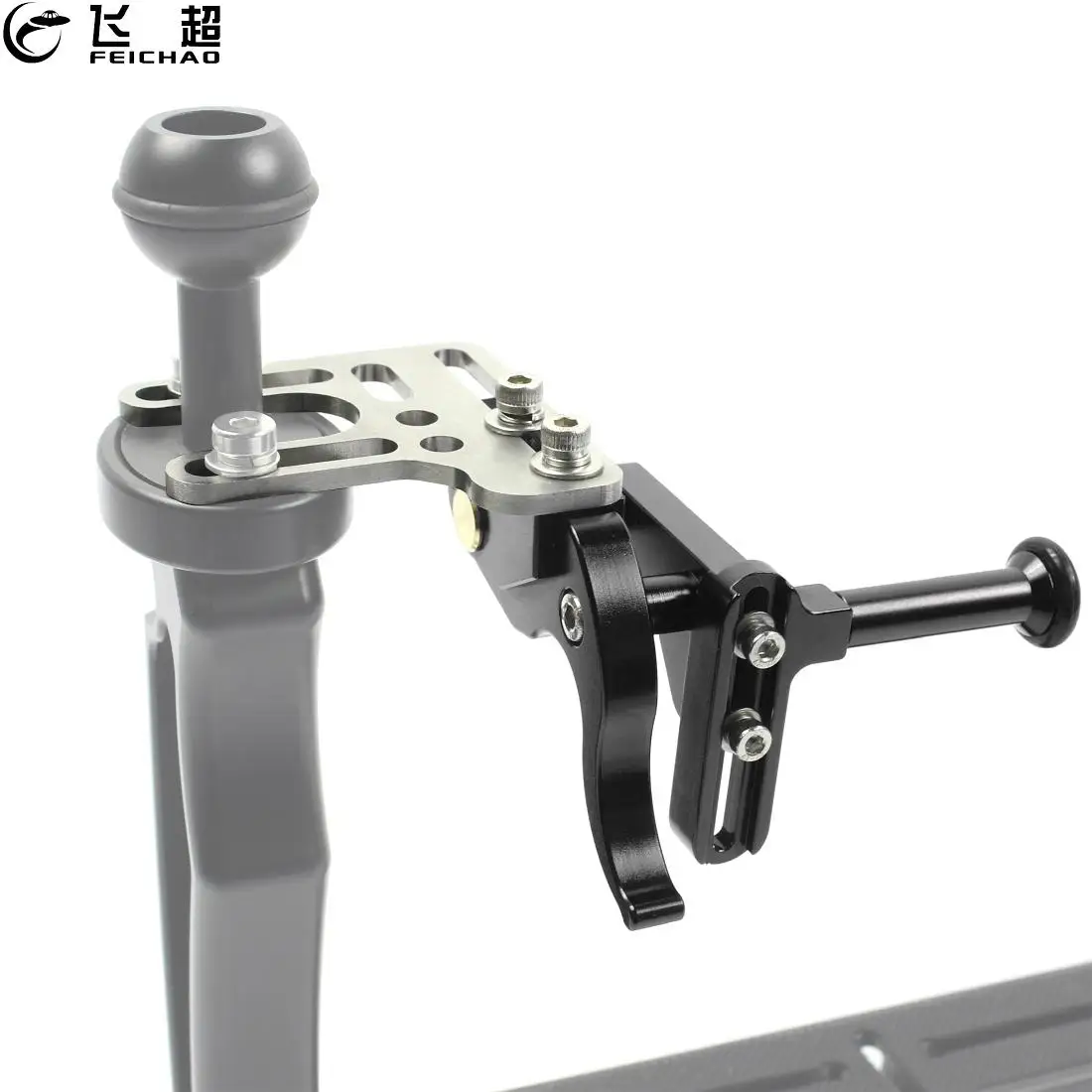 Upgraded Long Rod Adjustable Shutter Release Trigger Extension Level Mount for Diving Camera Underwater Tray Stabilizer Bracket