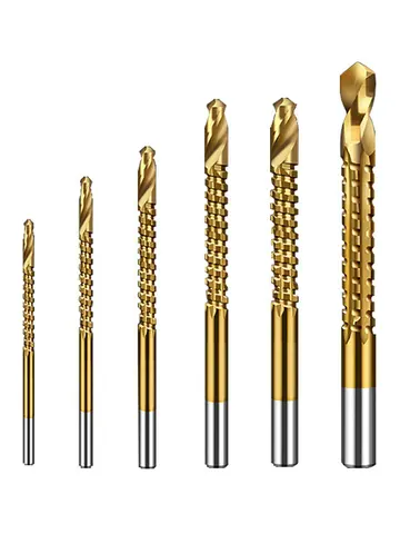 Titanium Coated Drill Bit Set Spiral Screw Metric Composite Tap Drill Bit Tap Multi-Functional Twist Drill Bit Set