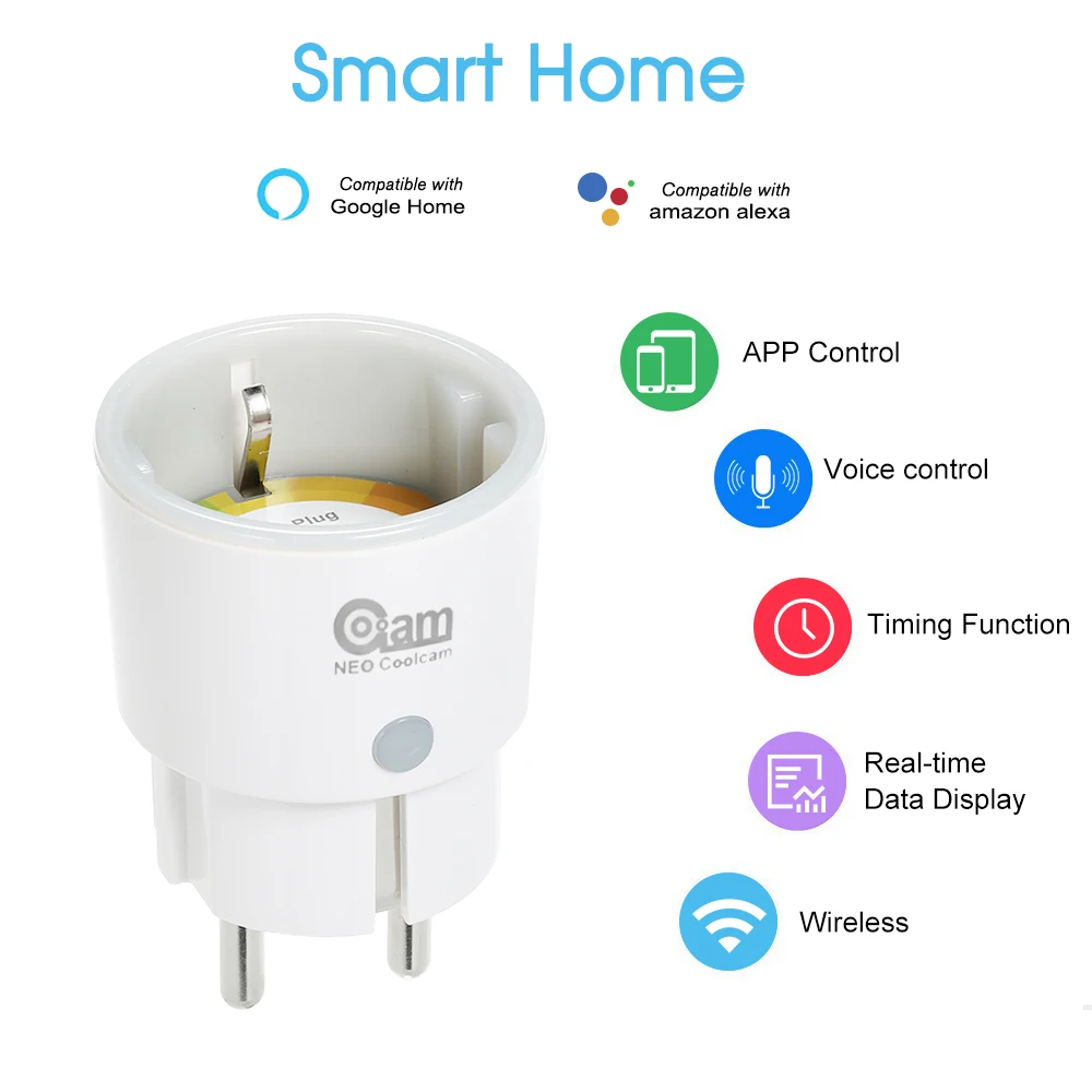 

NEO Coolcam Smart Power Plug Smart Home Socket Voice Control Compatible with Amazon Alexa for Google Home IFTTT Timing Function