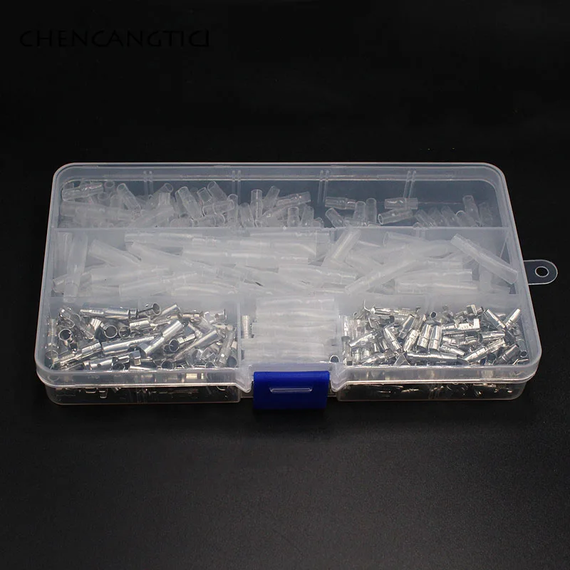 

400Pcs 3.5mm 4.0mm Auto Bullet Wire Terminal Male And Female Brass Wire Connector Pins With Insulating Sleeves For Car