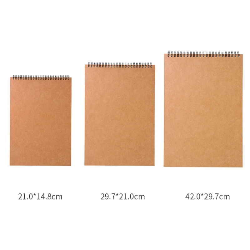 

For A3 A4 A5 Vintage Spiral Coil Paper Drawing Painting Graffiti Hard Cover Vertical Flip Sketchbook Notebook Office School