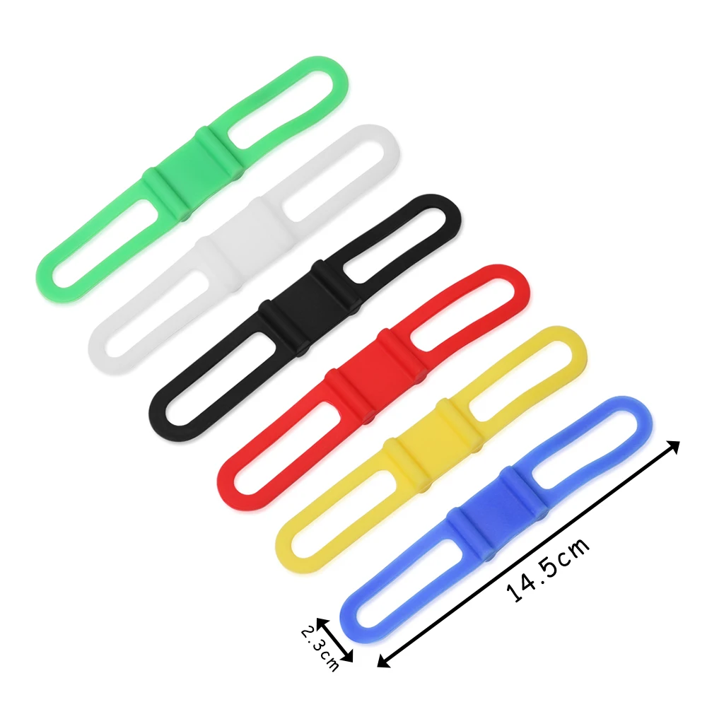 Clearance 1PC Colorful Silicone Bike Light Holder Handlebar Strap Fixing Elastic Tie Rope Band Bandages Cycling Accessories 145mm 0