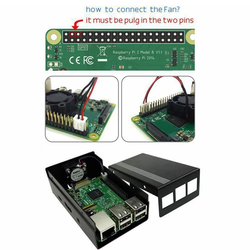 Прочный металлический корпус+ вентилятор охлаждения+ отвертка для Raspberry Pi 3/2 защитный чехол металлический Замена с охлаждающим вентилятором