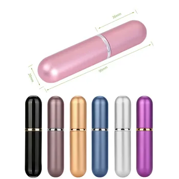 

6ml Metal Perfume Bottle Mini Portable Travel Refillable Perfume Atomizer Bottle For Spray Scent draw water Case Empty As a Gift