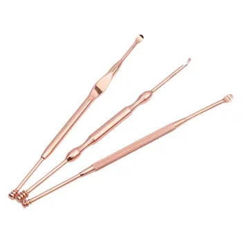 

3pcs/set Stainless Steel Silver Earpick Wax Remover Curette Cleaner Health Care Tools Ear Pick 3 Types Of Handle Design