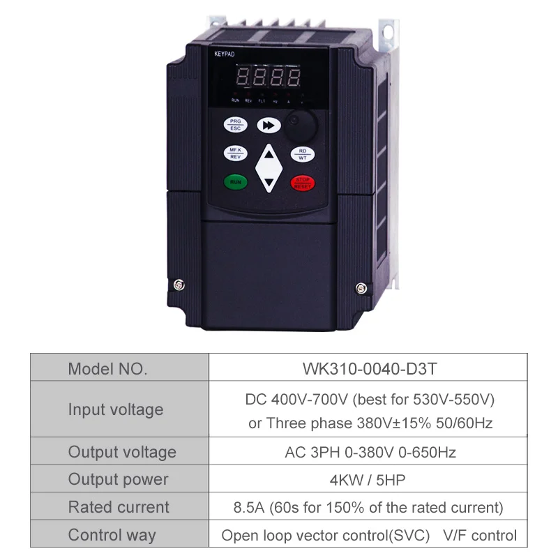 4kw 380V 4kw/5.5KW для фотоэлектрической солнечной батареи сжатого водяной Насос VFD DC В AC инвертор волны синуса преобразователь 380V тройной фазы(3) Выход - Цвет: 4kw
