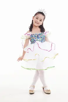 

2018 Special Offer Sale Girls Leotard Ballet Tutu Ballet Child Latin Dance Clothes Female Infant Paillette Costume Skirt Split