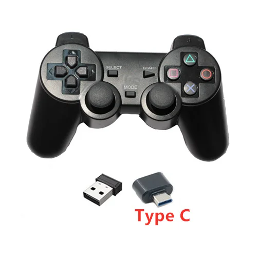 Белый 2,4G беспроводной геймпад для PS3/PC/Android/tv Box игровой контроллер Джойстик для телефона контроллер с Micro USB или type C - Цвет: Белый