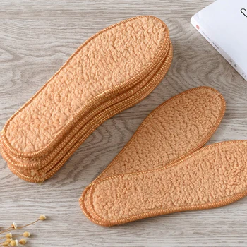 

Keep Warm Cashmere Thermal Insoles Thicken Soft Breathable Winter Sport Shoes Insert For Man Woman Boots Pad Sole