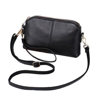 

Women clutch bag female fashion genuine leather small shoulder bag wild mini multi-layer shell bag Mobile phone bag women purse