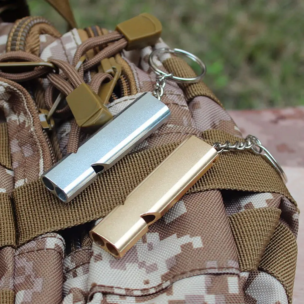 1Pc 120Db Whistle Outdoor Survival Double Pipe Whistle Camping Emergency Outdoor Survival Tool