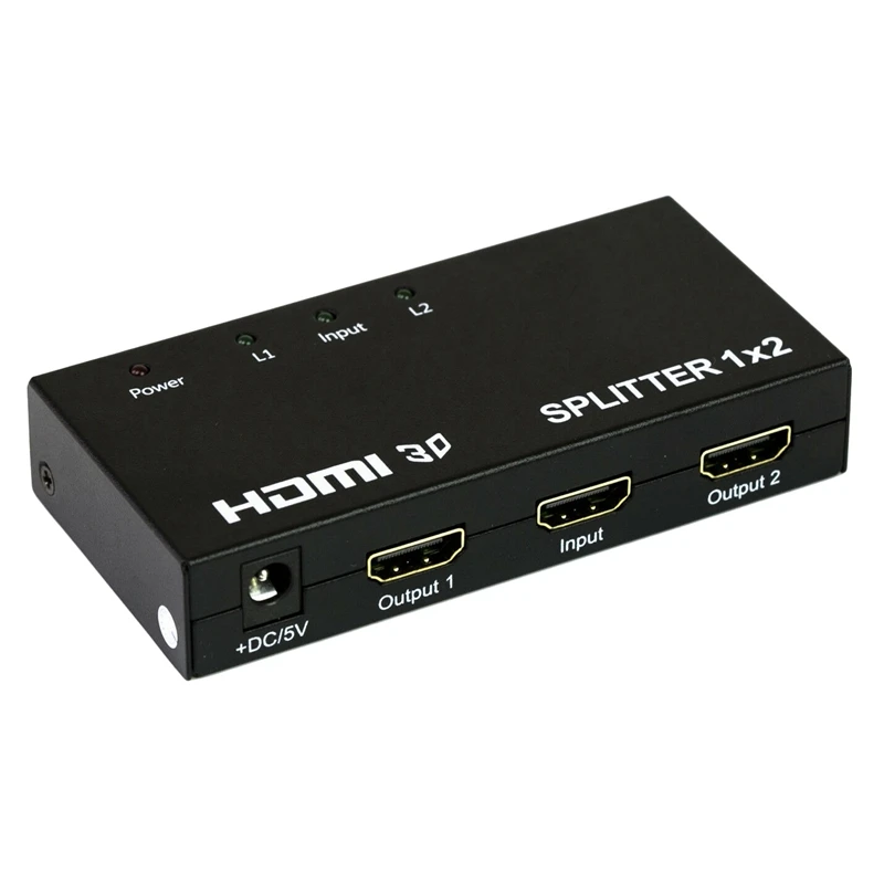 HDMI сплиттер 1 в 2 пути поддерживает 3D 1X2 o EU Plug|Система управления CCTV| |