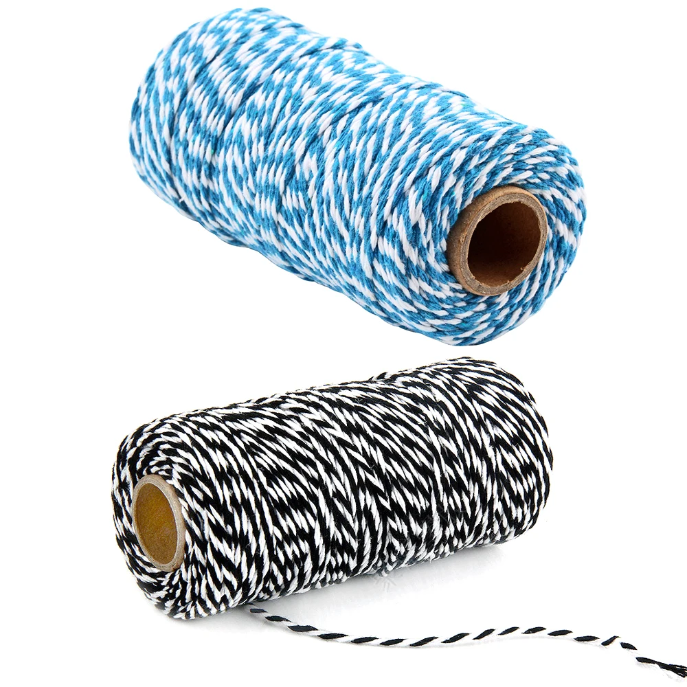100 метров/рулон двухцветная пряжа для вязания крючком 2 мм Вощеная вышивка нить для шитья шнур ручной работы хлопчатобумажная нить для DIY Caft