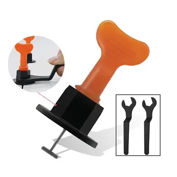 

50PCS Tile Leveling System Reusable Leveler Spacers Wall Floor Construction Tool Kit With T-shaped Pins And Wrench Brick Locator